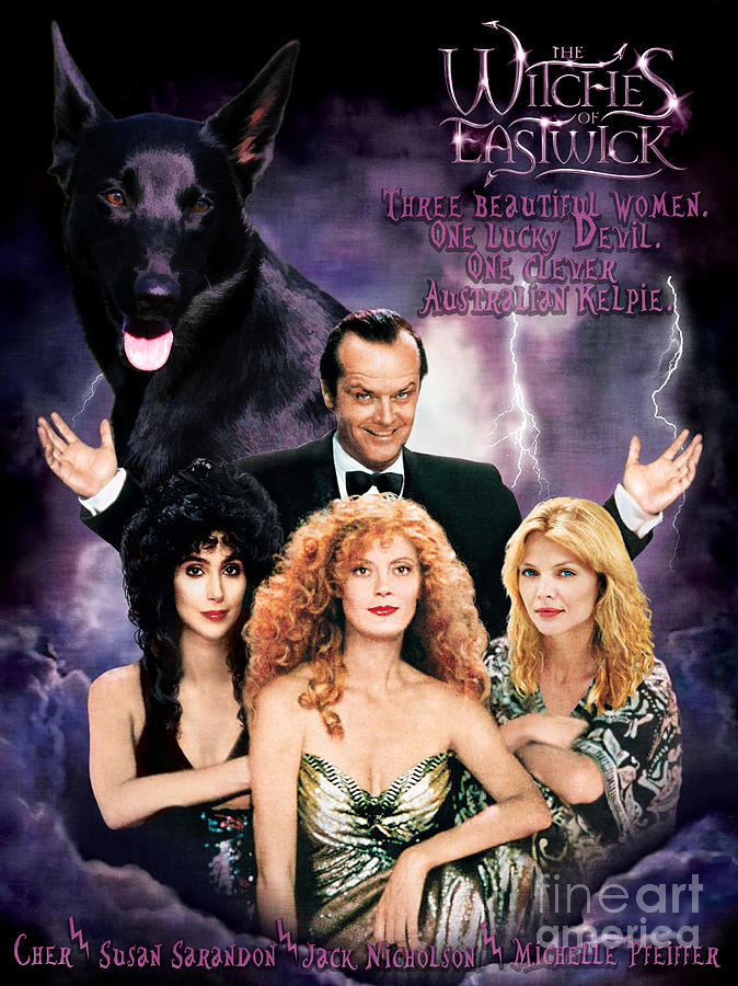 Dog Painting - Australian Kelpie - The Witches of Eastwick Movie Poster by Sandra Sij