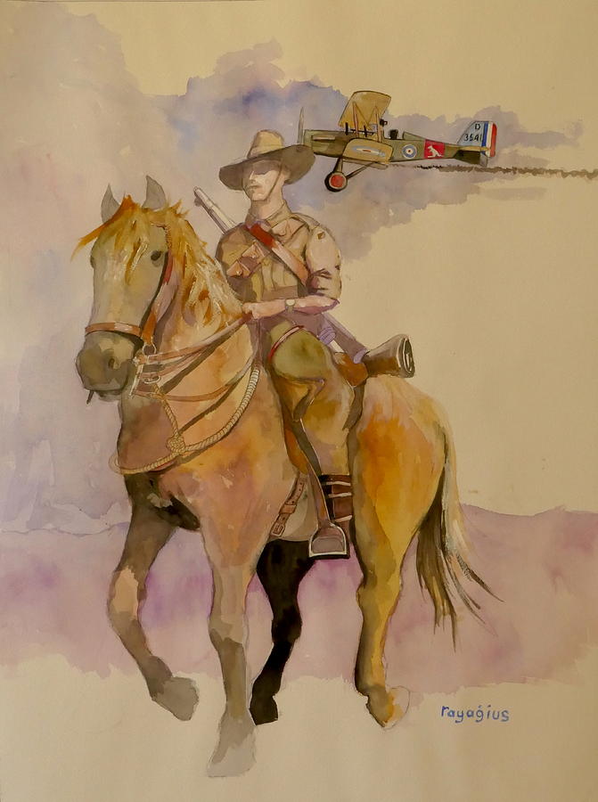 Australian Light Horse Regiment. Painting by Ray Agius