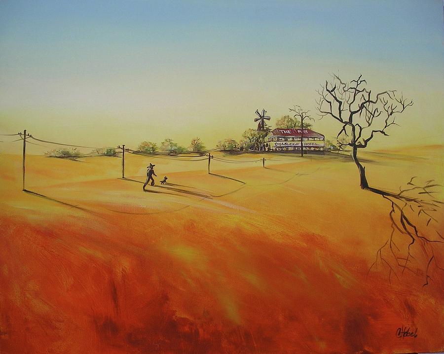 Australian Outback Painting The way home  Painting by Chris Hobel