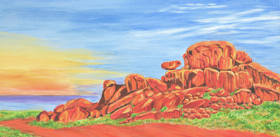 Australian Outback Rocks Painting by Laura Richards