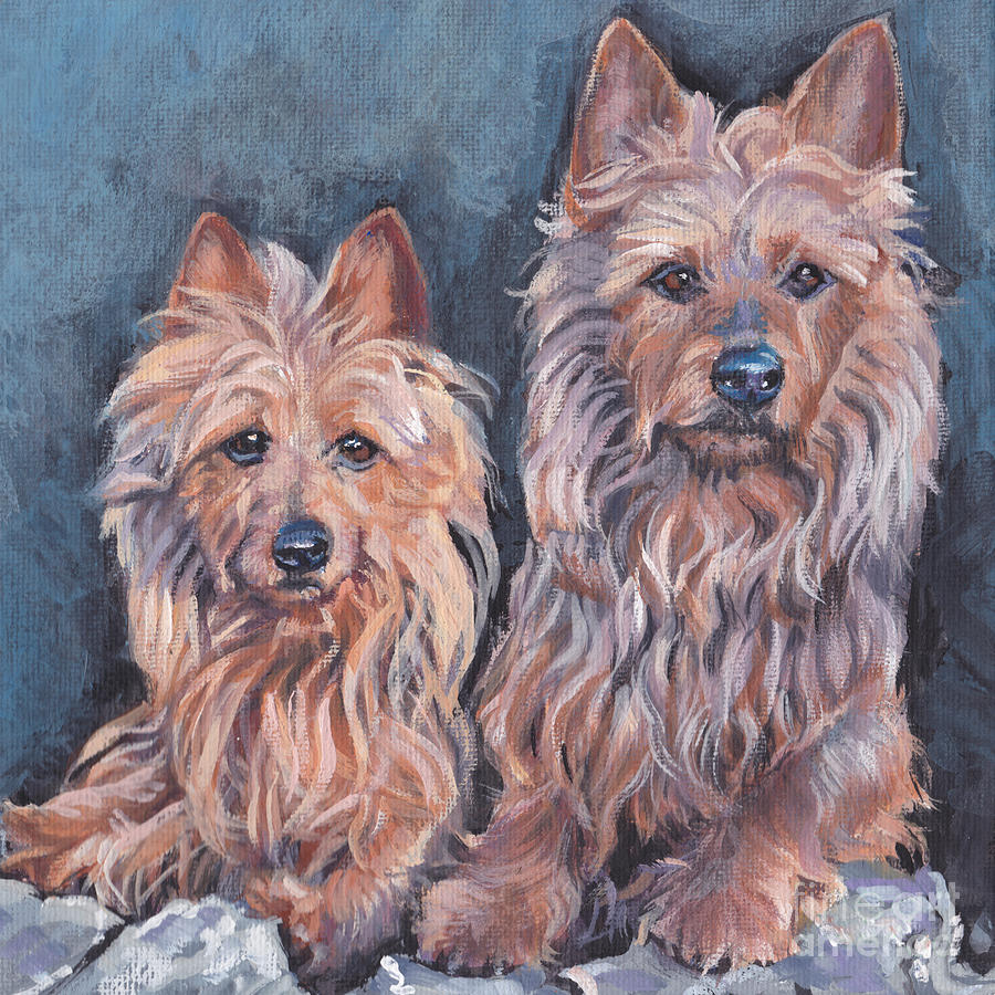 Australian Terriers Painting by Lee Ann Shepard