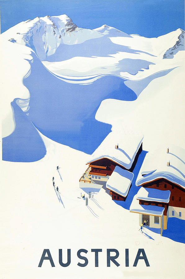 Austria, alps, winter ski sport Digital Art by Long Shot