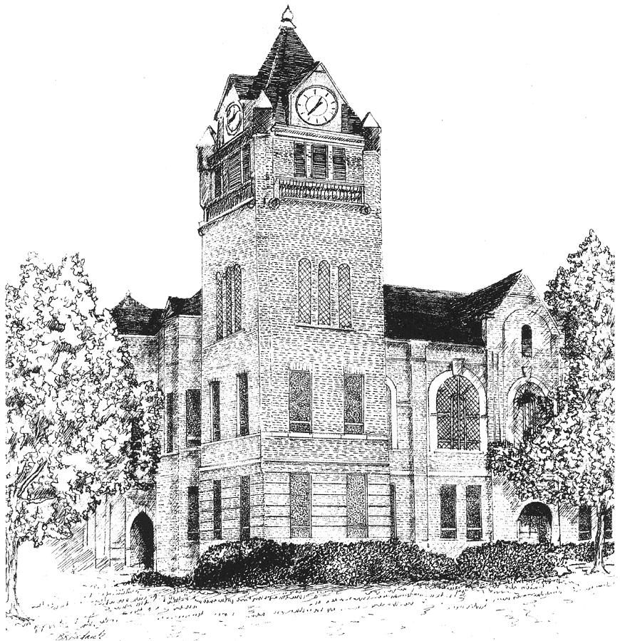 Autauga County Courthouse Drawing by Barney Hedrick Fine Art America