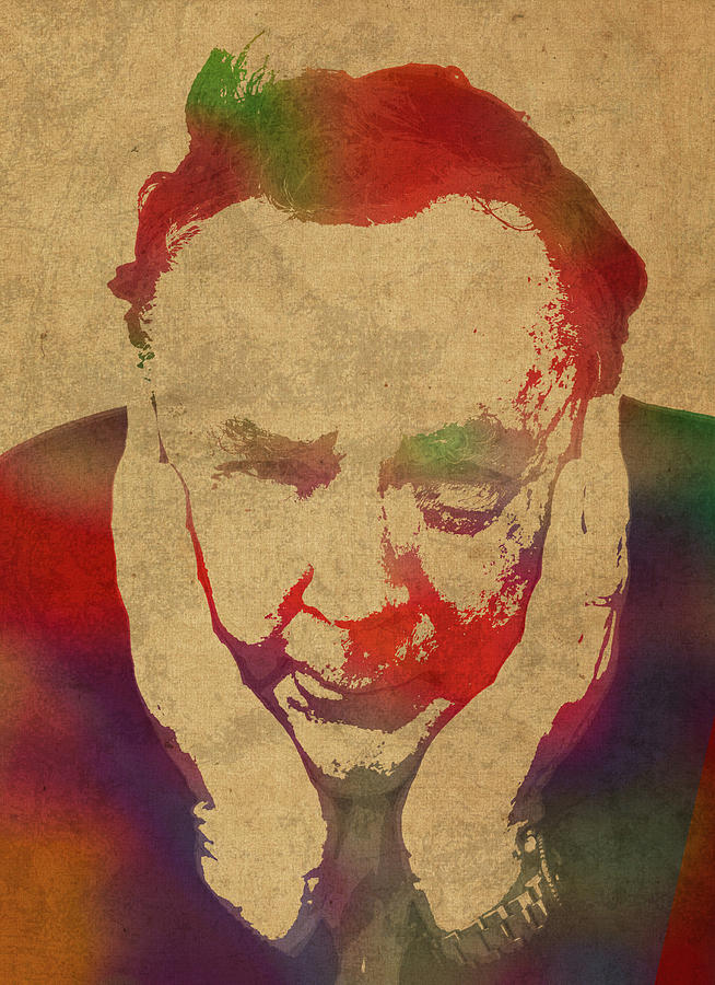 Author James Patterson Watercolor Portrait Mixed Media by Design ...