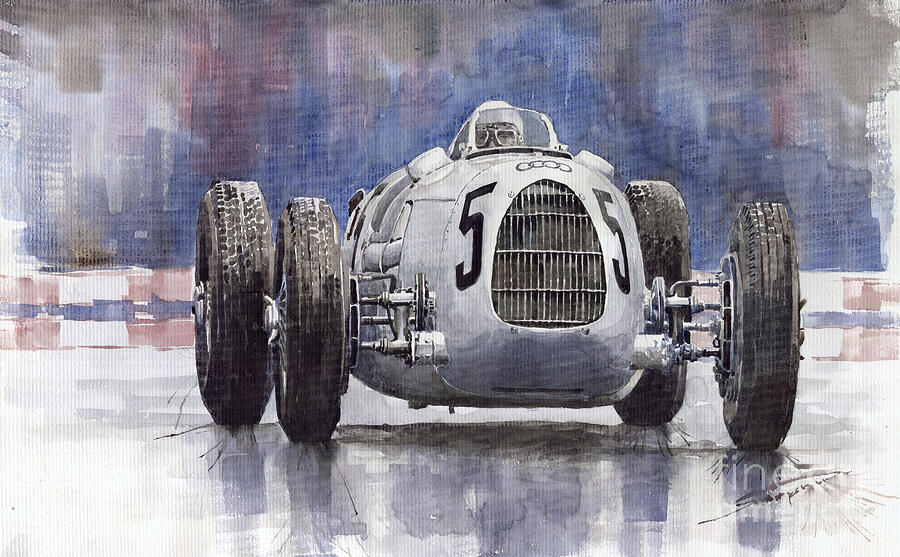 Auto Painting - Auto-Union Type C 1936 by Yuriy Shevchuk