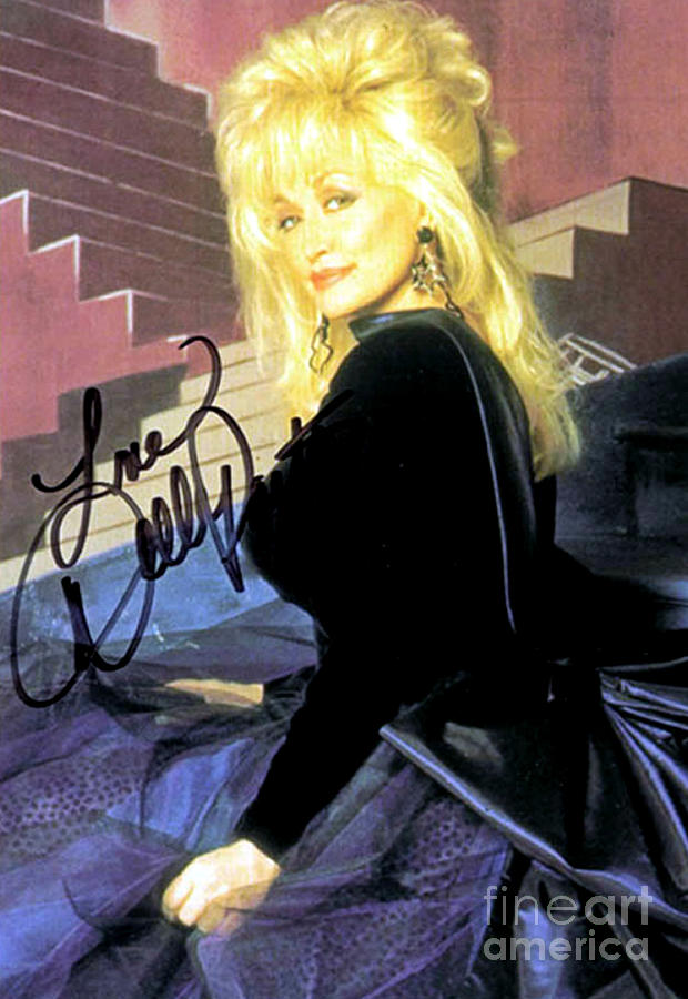 Autographed Dolly Parton Painting by Pd - Fine Art America