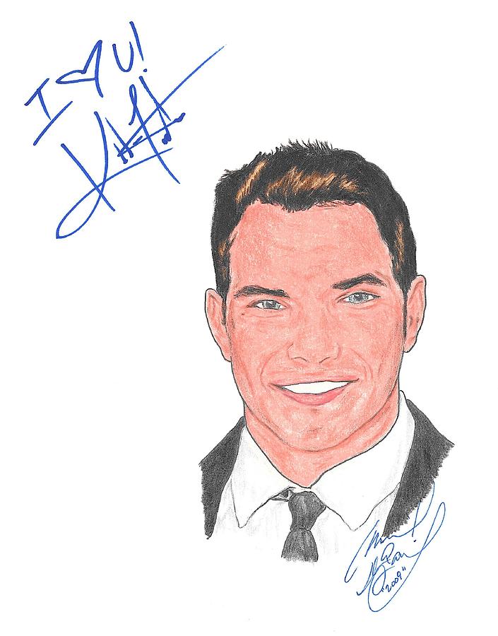 Autographed Drawing - Autographed Kellan Lutz by Michael Dijamco