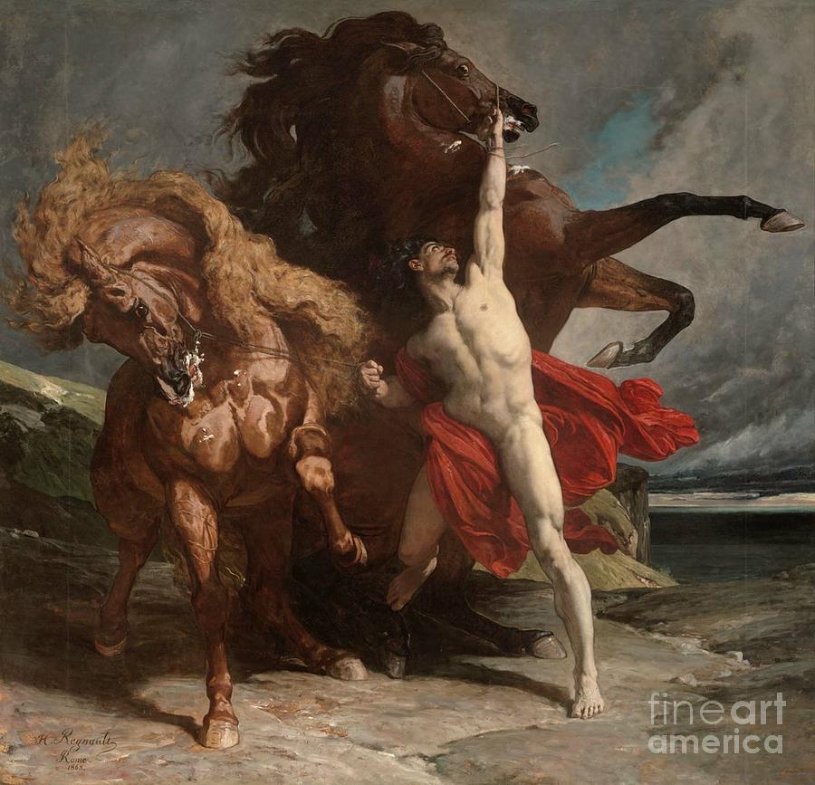 Automedon with the Horses of Achilles Painting by MotionAge Designs