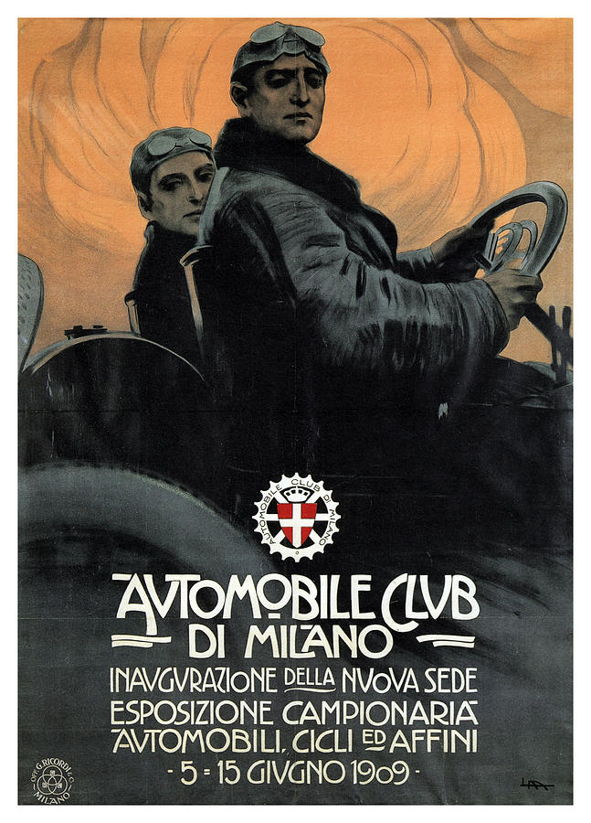 Automobile Club Di Milano, Italy - Vintage Advertising Poster Mixed Media by Studio Grafiikka