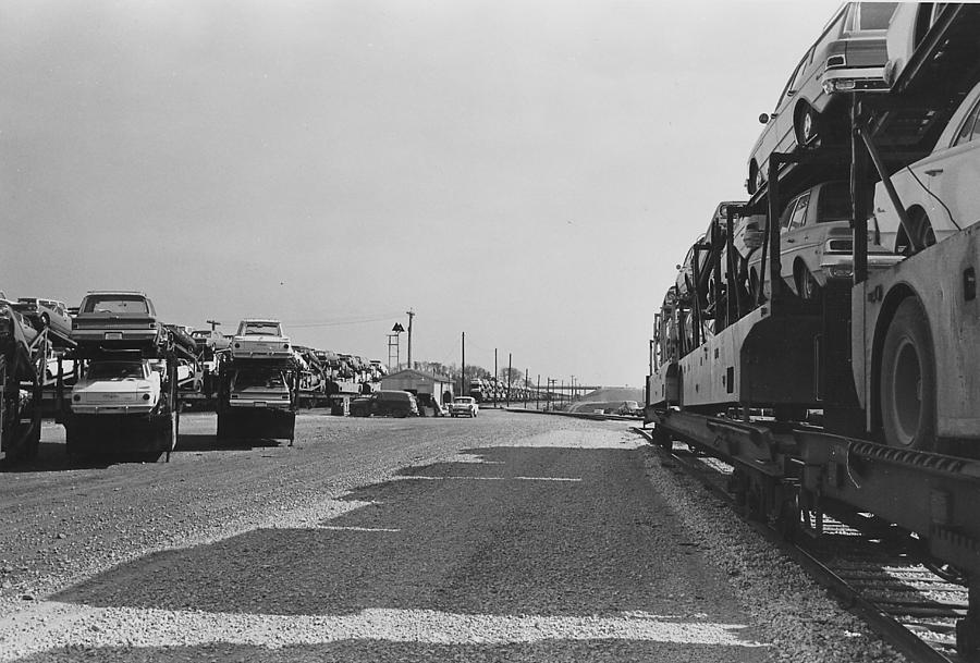 Automobiles Loaded on Trains in Wisconsin  Photograph by Chicago and North Western Historical Society