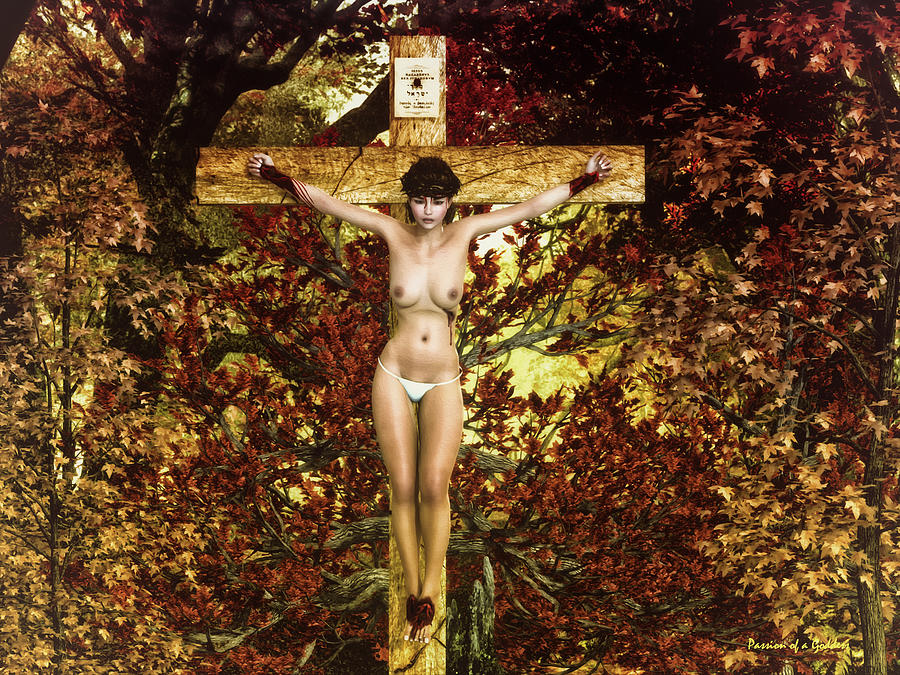 Autum Digital Art - Autum crucifix I by Ramon Martinez