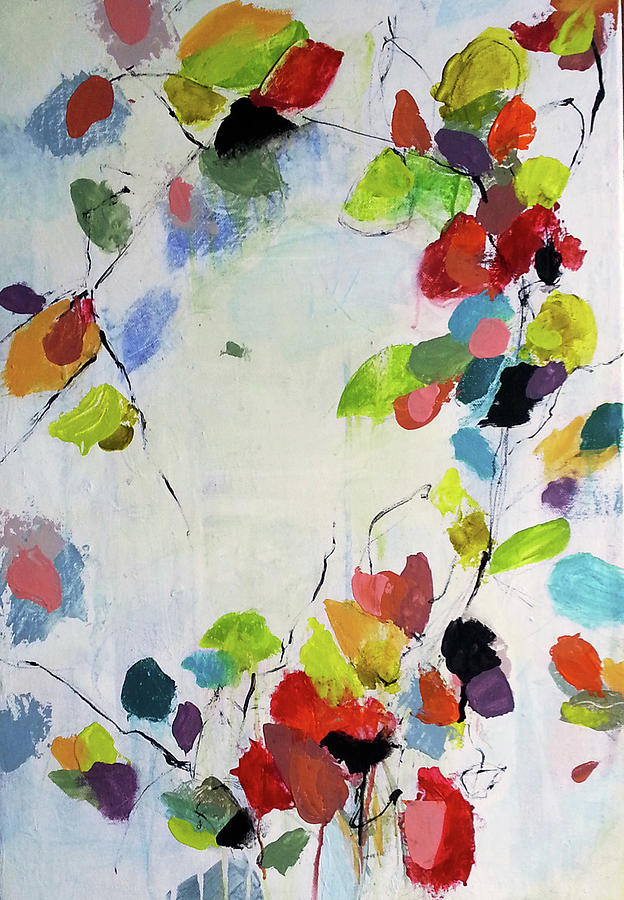 Autumn Abstract Painting by Florentina Maria Popescu