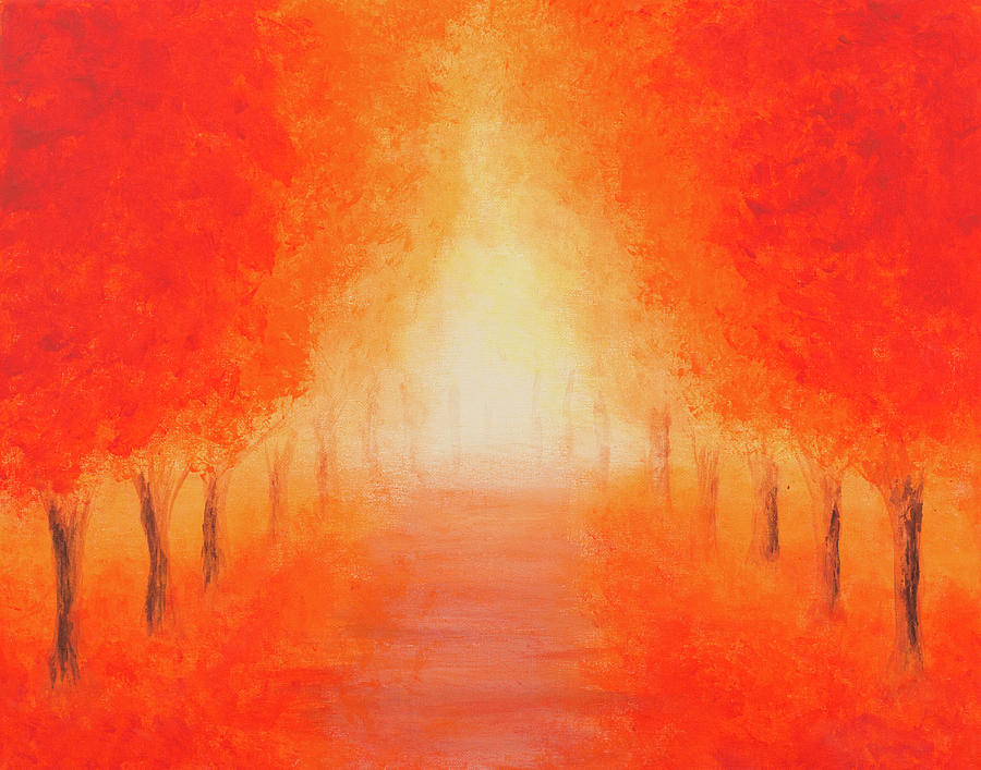 Autumn Alley Painting by Iryna Goodall