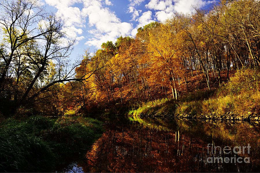 Autumn along the Zumbro River Photograph by Larry Ricker