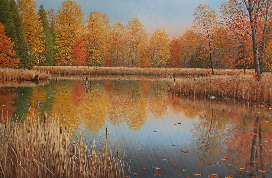 Autumn Arrivals Painting by Jake Vandenbrink