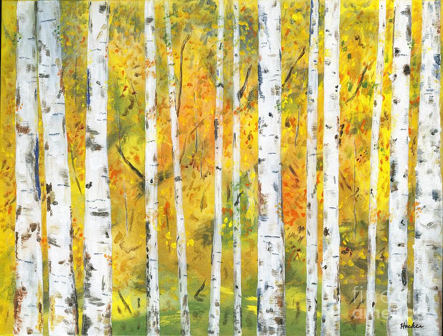 Autumn Aspen 3 Painting by Timothy Hacker