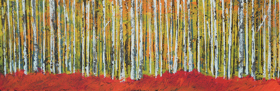 Autumn Aspens Painting by Rhodes Rumsey