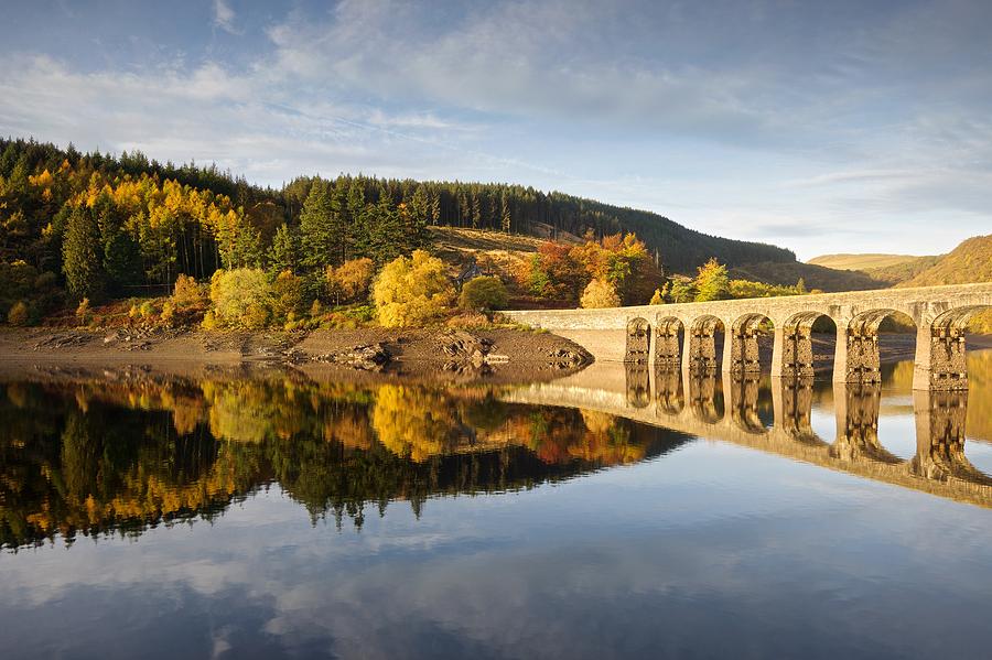 Autumn at Caban Coch reservoir Photograph by Stephen Taylor