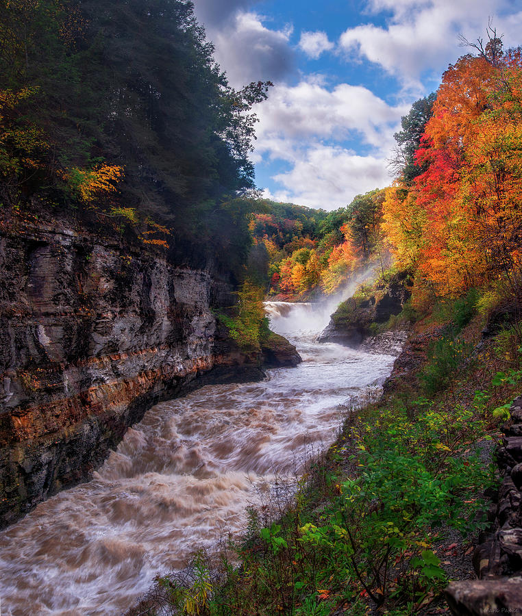 Autumn At Lower Falls Photograph by Mark Papke