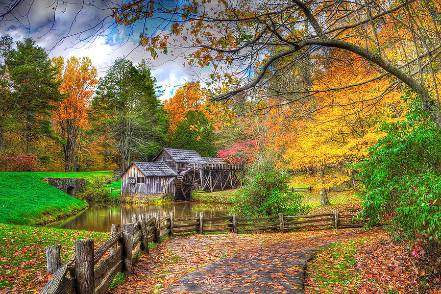 Autumn at Mabry Mill Photograph by Don Mercer