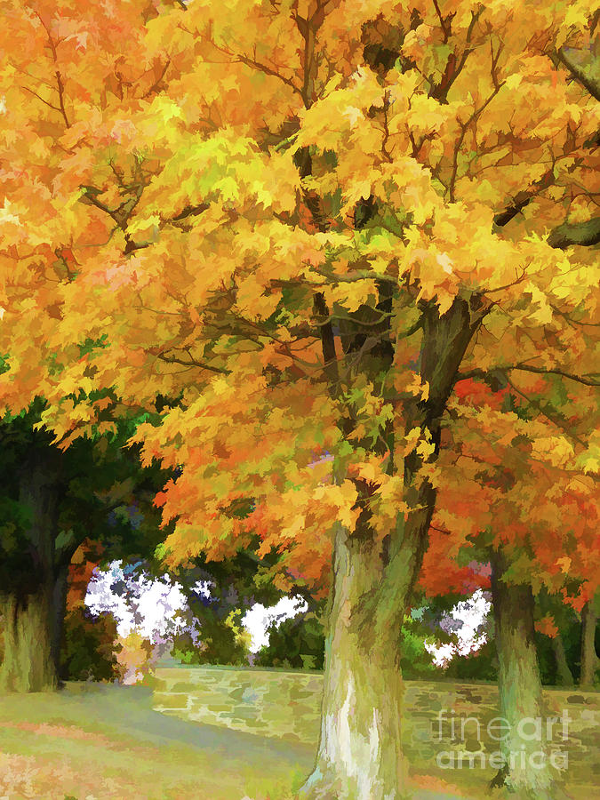 Autumn at Olana 5 Painting by Jeelan Clark