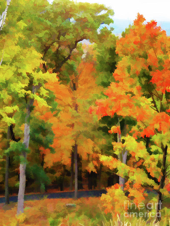 Autumn at Olana 7 Painting by Jeelan Clark