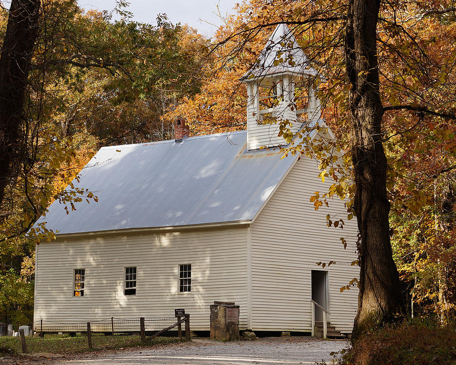 Autumn at the Country Church Photograph by TnBackroadsPhotos