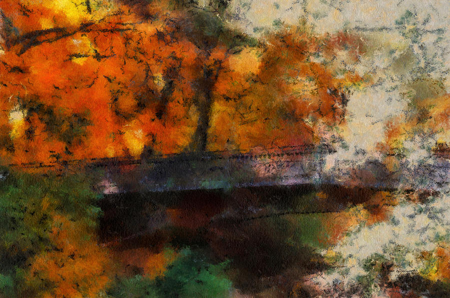 Autumn At The Foot Bridge 03 Mixed Media by Thomas Woolworth