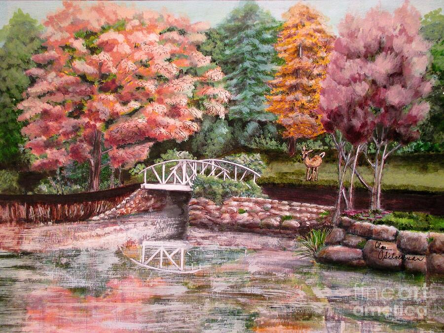Autumn at the Lake Drawing by Olga Silverman