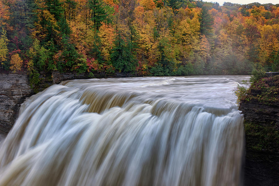 Fall Photograph - Autumn at the Middle Falls  by Rick Berk