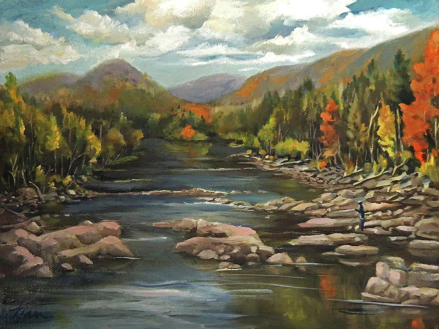 Autumn at the Pemi from Thornton New Hampshire Painting by Nancy Griswold