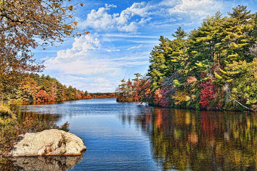 Fall Photograph - Autumn at the Pond by Gina Cormier