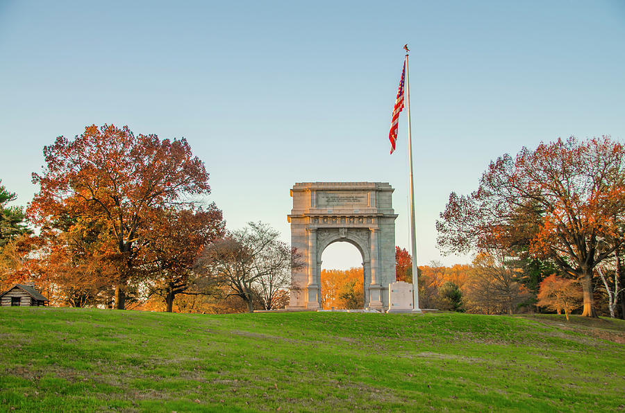 Autumn at the Valley Forge Arch Photograph by Bill Cannon