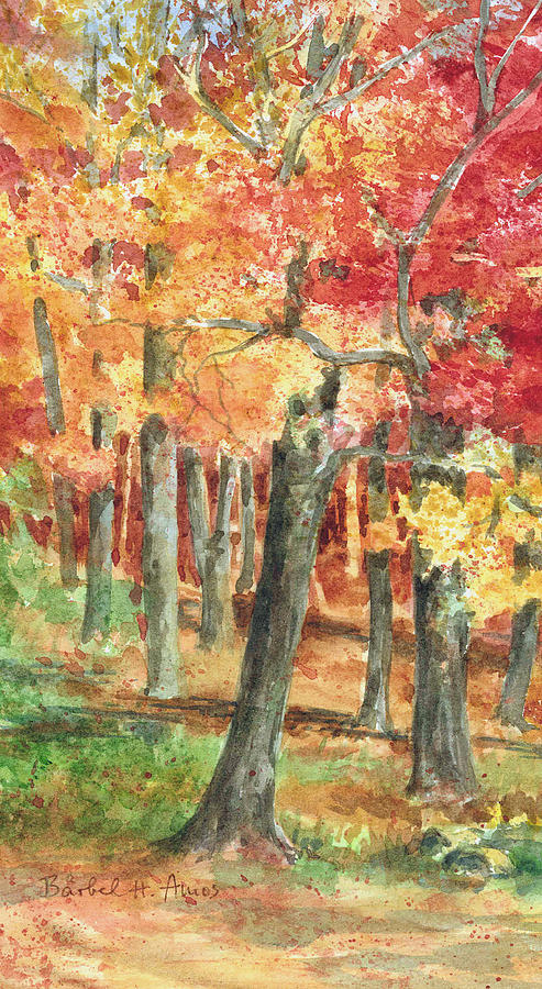 Tree Painting - Autumn by Barbel Amos