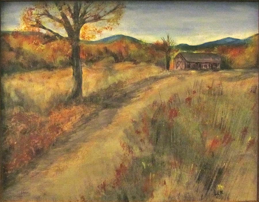 Fall Painting - Autumn Barn by Lorraine Centrella