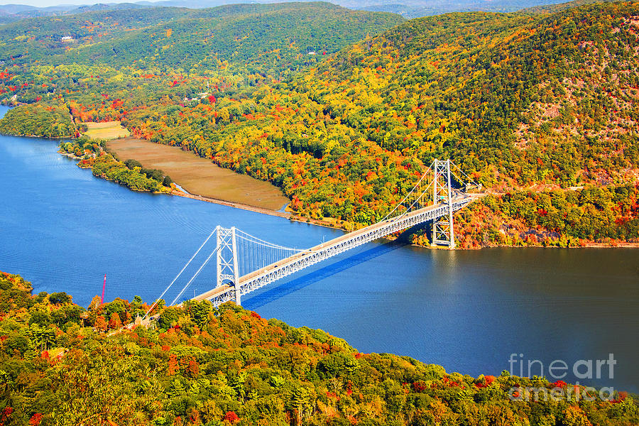 Autumn Bear Mountain Bridge NY Photograph by Regina Geoghan
