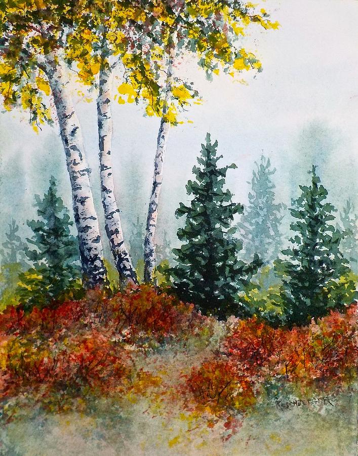 Autumn Birch Painting by Carolyn Rosenberger