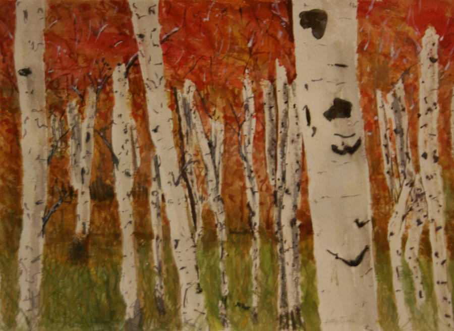 Autumn Birch Forest Painting by Betty-Anne McDonald