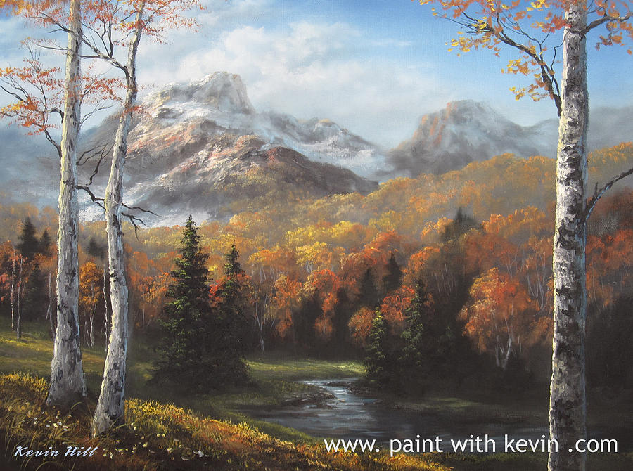 Nature Painting - Autumn Birch Trees by Kevin Hill