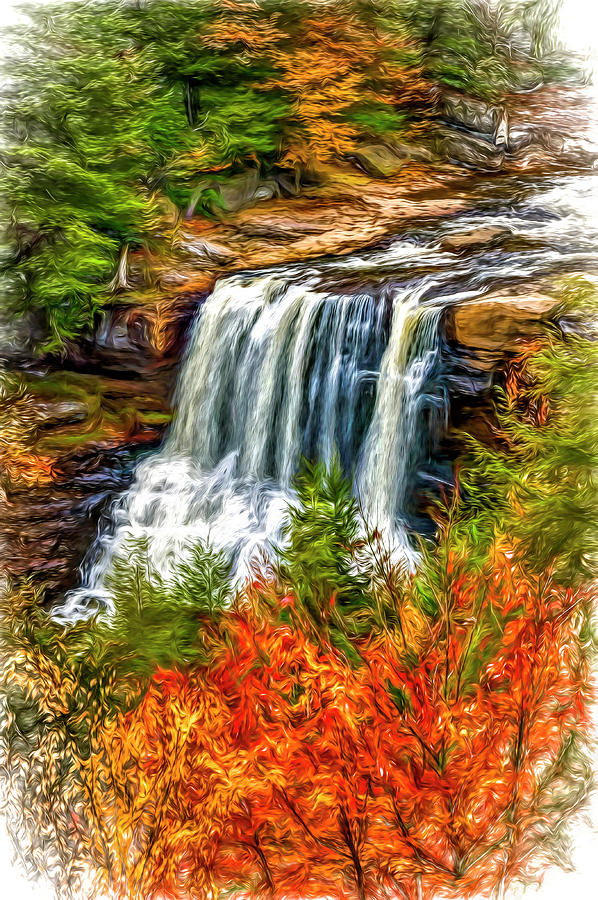 Autumn Blackwater Falls - Paint 2 Photograph by Steve Harrington