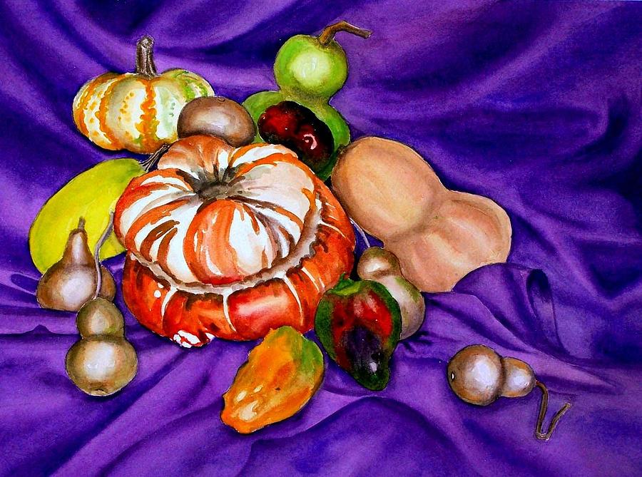 Pumpkin Painting - Autumn Bounty by Deane Locke