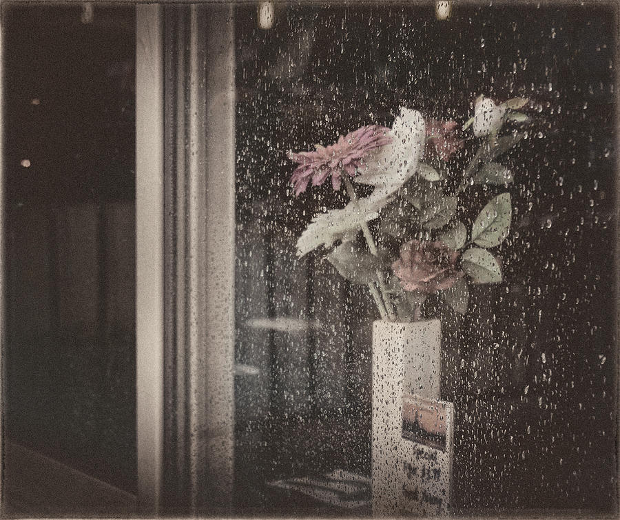 Autumn bouquet with rainy window  Photograph by Peter V Quenter