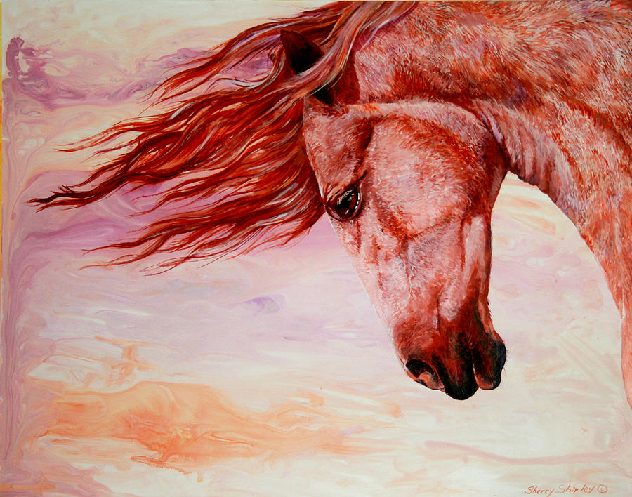 Horse Painting - Autumn Breeze by Sherry Shipley