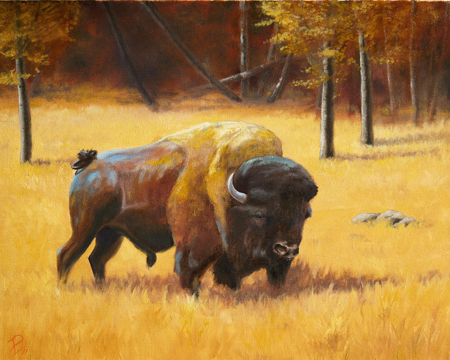 Autumn Bull Painting by Patrick Entenmann - Fine Art America