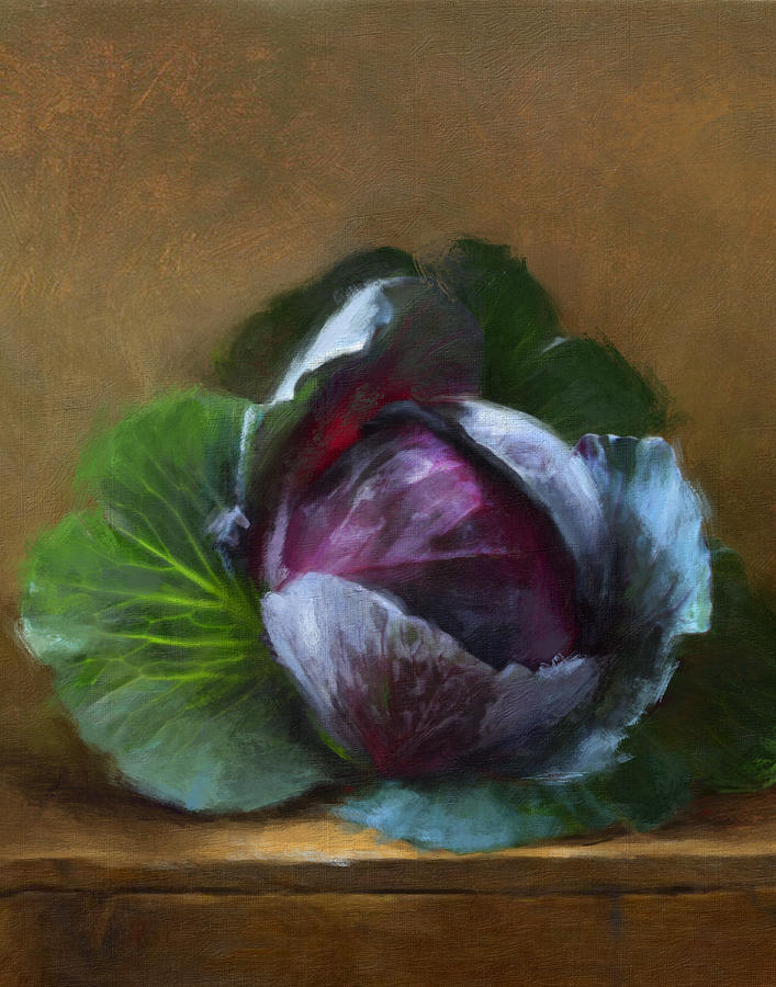 Cabbage Painting - Autumn Cabbage by Robert Papp