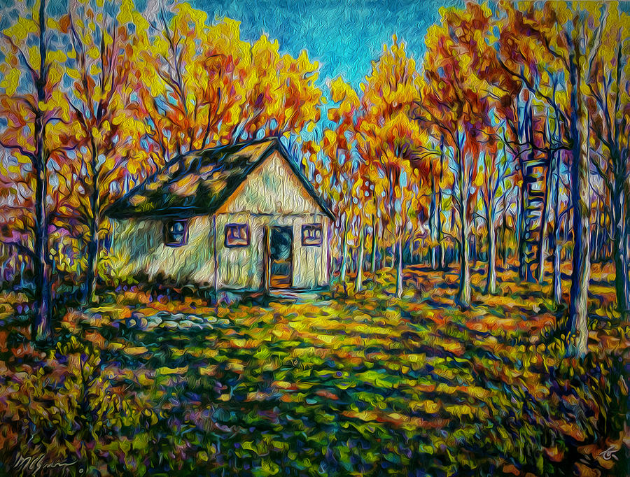 Autumn Cabin Trip Painting by Michael Gross
