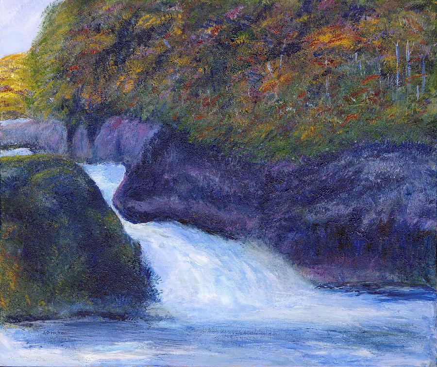 Autumn Cascade Painting by Alice Faber