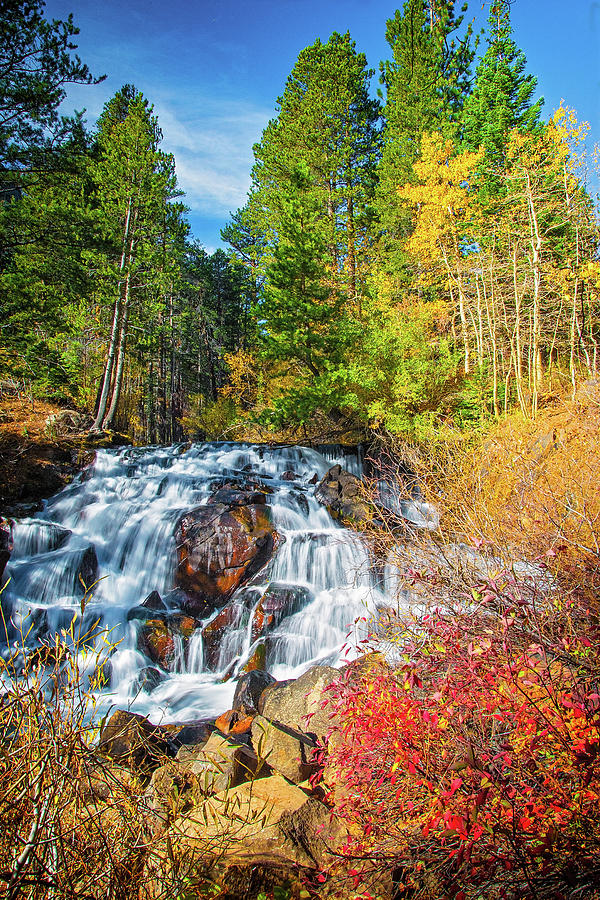 Waterfall Photograph - Autumn Cascades in the Sierra by Lynn Bauer