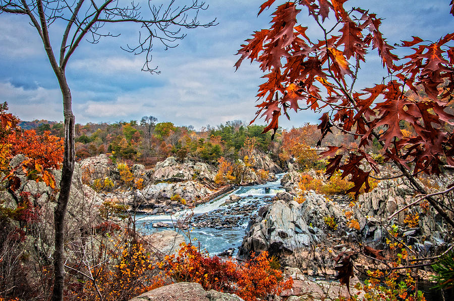 Autumn Cascades on the Potomac Photograph by Lynn Bauer
