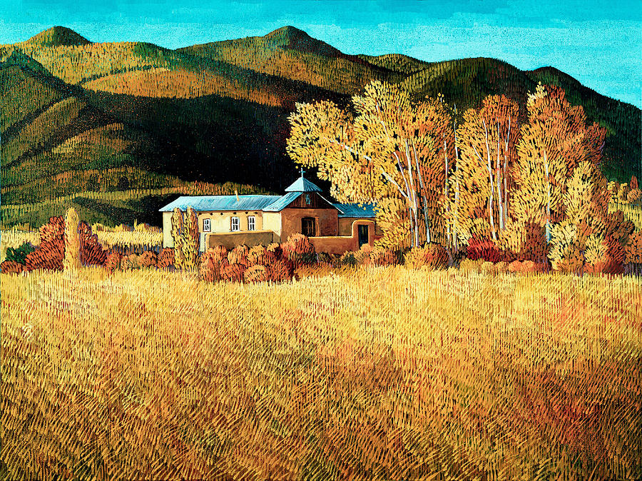 Autumn Chapel Painting by Donna Clair